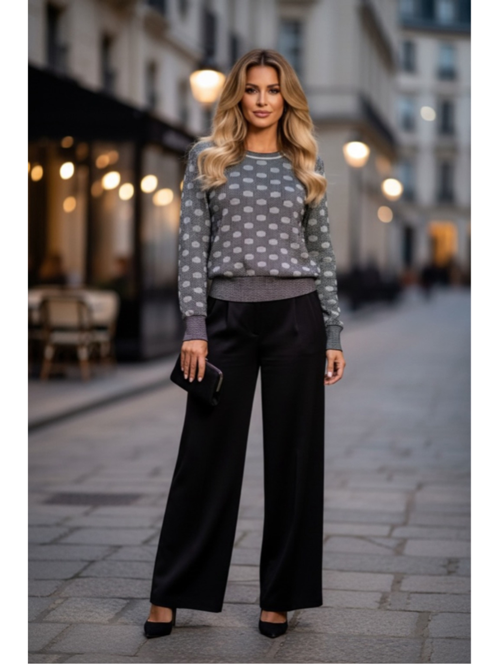 Robert Rodriguez Sweater With Black&Silver Metallic Polka Dots|Medium|NWT